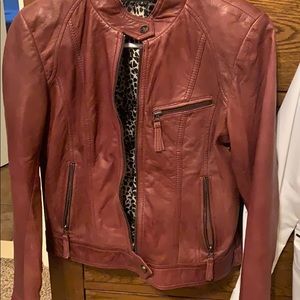 Wilson leather bomber jacket.. deep red/brown